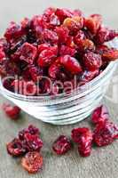 Bowl of dried cranberries