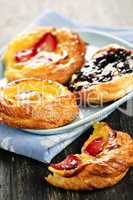 Plate of fruit danishes