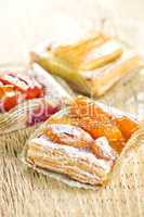 Pieces of fruit strudel