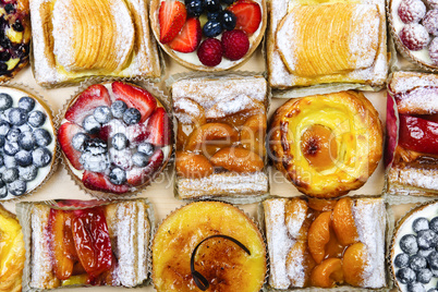 Assorted tarts and pastries