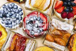 Assorted tarts and pastries