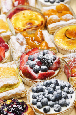 Assorted tarts and pastries