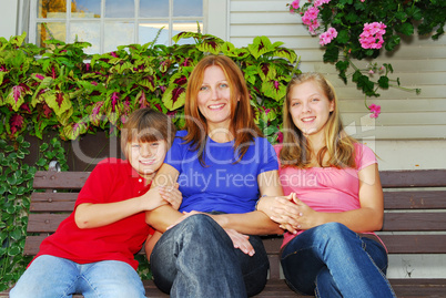 Family at a house