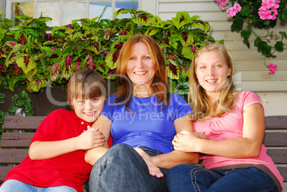 Family at a house