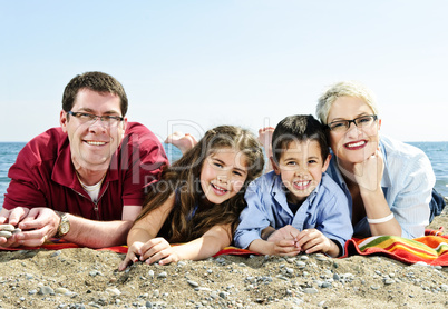 Happy family at beach