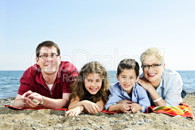 Happy family at beach