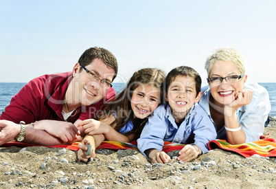 Happy family at beach