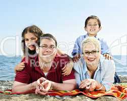 Happy family at beach