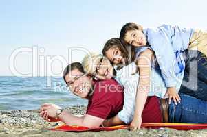 Happy family at beach