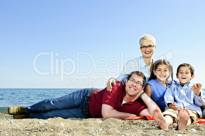 Happy family at beach