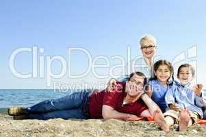 Happy family at beach