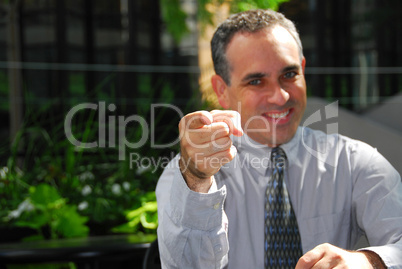 Businessman pointing