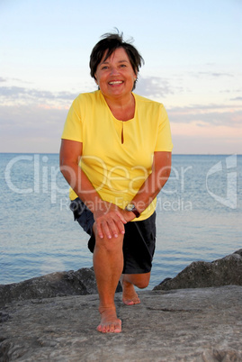 Mature woman exercising