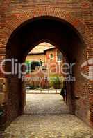 Courtyard of Cathedral of Ste-Cecile in Albi France