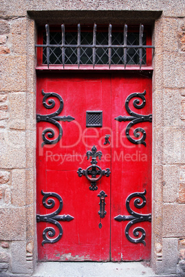 Red medieval door