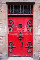 Red medieval door
