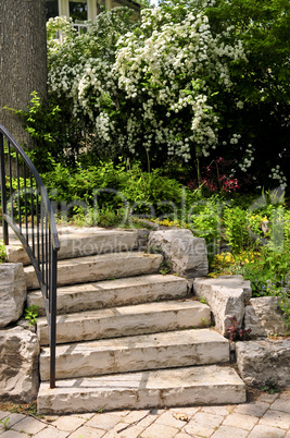 Natural stone steps