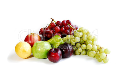 Fruits on white