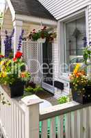 House porch with flower boxes