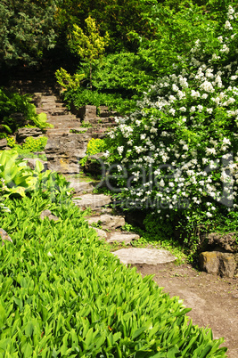 Natural stone garden steps