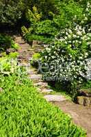 Natural stone garden steps