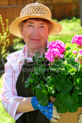 Senior woman gardening