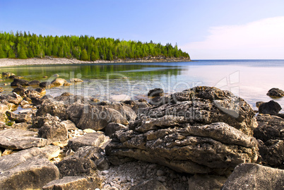 Rocks at shore of Georgian Bay