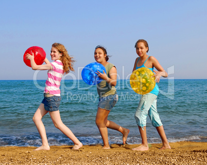 Girls on beach