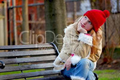 Girl on bench