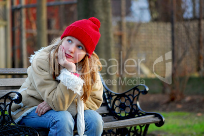 Girl on bench