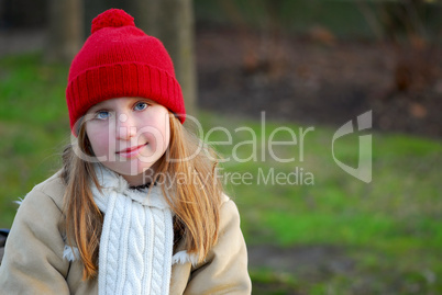 Girl on bench