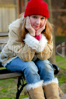 Girl on bench