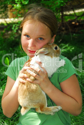 Gril with bunny