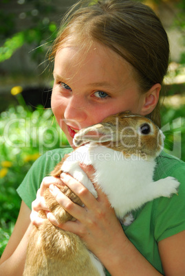 Gril with bunny