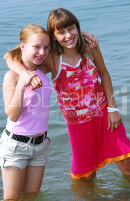 Two preteen girls