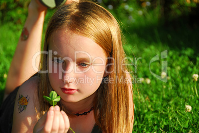 Girl grass