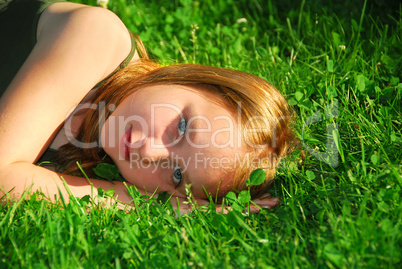 Girl grass
