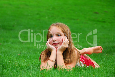 Young girl grass