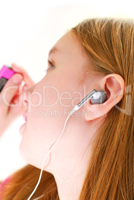 Girl listen music