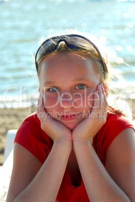 Girl beach relax