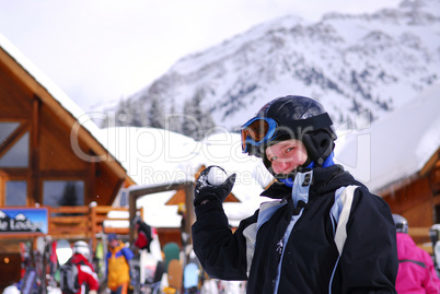 Girl ski resort