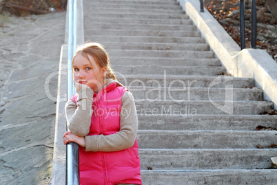 Girl child stairs