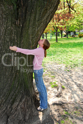 Girl and big tree