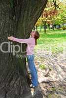 Girl and big tree