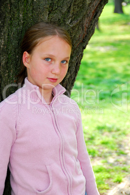 Girl and big tree