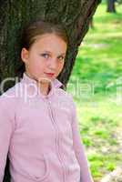 Girl and big tree