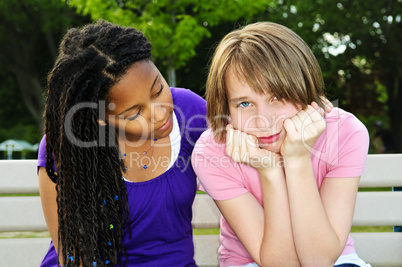 Teenager consoling her friend