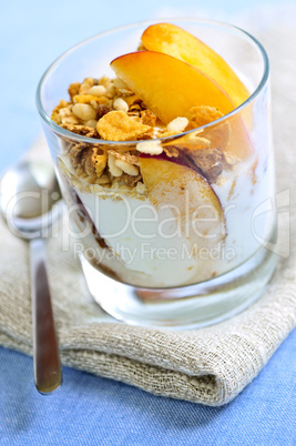 Serving of yogurt and granola