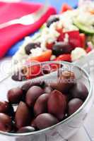 Olives and greek salad