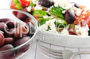 Olives and greek salad